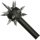 Pakistan Mace Ball Spike, Mace Ball Spike, 34.75in Overall, Black SS Shaft With Faux Leather Wrapped Handle, 4in Diameter Ball End With Aluminum Spikes, Black, 901146-BK