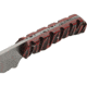 Pakistan Red Charcoal Skinner Knife, 8.75in Overall, 4in Satin Stainless Skinner Blade, Black/Red Sculpted Pakkawood Handle, Brown Leather Belt Sheath, 203485