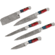 Paladin Chef Kitchen Knife Set - 5 Piece, Damascus, Red/Blue, PE-CK-6501