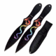 Perfect Point PP-116-2DR Throwing Knife Set, 8in, 2 Knives, Embossed Printed Dragon Design, Black, PP-116-2DR