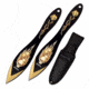 Perfect Point PP-117-2GD Throwing Knife Set, 7in, 2 Knives, Color Printed Flame Skull Design, Black/Gold, PP-117-2GD