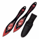 Perfect Point PP-117-2RD Throwing Knife Set, 7in, 2 Knives, Color Printed Flame Skull Design, Black/Red, PP-117-2RD
