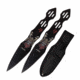 Perfect Point PP-118-2GY Throwing Knife Set, 7in, 2 Knives, Embossed Printed Shogun Skull Design, Black, PP-118-2GY