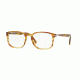 Persol PO3161V Single Vision Prescription Eyeglasses 1050-52 - Stripet Brown Yellow Frame