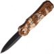 Piranha Knives Auto Excalibur Automatic Folding Knife, 3.25in, 154CM, Double Edge Dagger Blade, Black Oxide, Camo Aluminum Handle, P-8CT