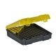 Plano 100 Count Handgun Ammo Case w/Hin ged Cover - 5.9in , 9mm-380acp caliber - Dk. Gray &amp; trans Amber 1224-00