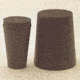 Plasticoid Black Rubber Stoppers, Solid 135M290