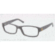 Polo PH2102 Single Vision Prescription Eyeglasses 5419-55 - Matte Dark Grey Frame, Demo Lens Lenses