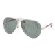 Polo PH3075 Sunglasses 92199A-6211 - Shiny Silver Frame, Polarized Green Lenses