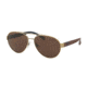 Polo PH3098 Sunglasses 911673-61 - Matte Brusched Pale Gold Frame, Brown Lenses