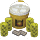 Powerflare 24-Pack Bucket of PowerFlare Lights, Red/Blue LEDs, Tan Shell, BUCKET24-RB-T