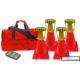 Powerflare 4-Position PowerFlare Traffic Control Kit, Magnetic, Amber LEDs, Yellow Shell, TCK4M-A-Y