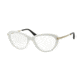 Prada ARROW PR08RV Progressive Prescription Eyeglasses 7S31O1-52 - Ivory Frame