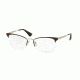Prada CINEMA' PR65QV Eyeglass Frames DHO1O1-53 - Brown/Pale Gold Frame
