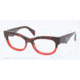 Prada HANDBAG LOGO PR13QV Eyeglass Frames RO01O1-52 - Red Havana Grad Red Frame