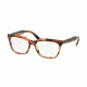 Prada JOURNAL PR24SV Eyeglass Frames UEO1O1-53 - Striped Brown Frame
