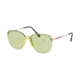 Prada LIFESTYLE PS53US Sunglasses 381348-57 - Silver Frame, Light Green Lenses