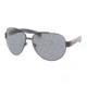 Prada Linea Rosa PS50IS Progressive Sunglasses - Matte Black+black Rubb. Frame / 62 mm Prescription Lenses, 1BO1A1-6212