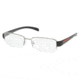 Prada Linea Rosa PS 55AV Eyeglasses Styles - 5AV1O1 Gunmetal Frame w/Non-Rx 53 mm Diameter Lenses, 5AV1O1-5317