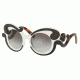 Prada MINIMAL BAROQUE PR23NS Sunglasses VAJ0A7-52 - Black Ivory Frame, Grey Gradient Lenses