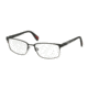 Prada NETEX PS50FV Single Vision Prescription Eyeglasses UBY1O1-54 - Brown/steel Rubber Frame