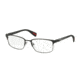 Prada NETEX PS50FV Single Vision Prescription Eyeglasses UBZ1O1-54 - Mimetic/gunmetal Rubber Frame