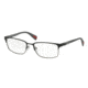Prada NETEX PS50FV Single Vision Prescription Eyeglasses UEB1O1-54 - Black/Gunmetal Rubber Frame