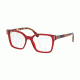 Prada PR05TV Bifocal Prescription Eyeglasses ACB1O1-50 - Transparent / Red Frame