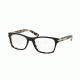 Prada PR16SV Single Vision Prescription Eyeglasses ROK1O1-52 - Top Black/white Havana Frame