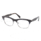 Prada PR22OV Progressive Prescription Eyeglasses EAR1O1-5219 - Striped Blue Horn Frame, Demo Lens Lenses