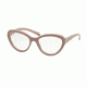 Prada PR25RV Progressive Prescription Eyeglasses TKP1O1-52 - Opal Pink On Matte Pink Frame