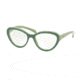 Prada PR25RV Progressive Prescription Eyeglasses TKQ1O1-52 - Matte Opal Green On Green Frame