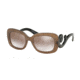 Prada PR27OS Sunglasses UBU4O0-54 - Dark Brown Mat Trasp Frame, Gradient Brown Mirror Silver Lenses