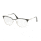 Prada PR59UV Single Vision Prescription Eyeglasses, 53mm, Matte Black/Silver, PR59UV-1BO1O1-53-SV