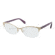 Prada PR60PV Single Vision Prescription Eyeglasses ZVN1O1-5417 - Pale Gold Frame