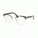Prada PR63TV Single Vision Prescription Eyeglasses 1AB1O1-50 - Black/Silver Frame