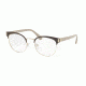 Prada PR63TV Single Vision Prescription Eyeglasses DHO1O1-50 - Brown/Pale Gold Frame