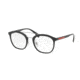 Prada PS02HV Single Vision Prescription Eyeglasses 1AB1O1-50 - Black Frame