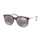 Prada PS02TS Sunglasses U61129-54 - Havana Rubber Frame, Grey Mirror Milky Blue Lenses