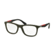 Prada PS04FV Bifocal Prescription Eyeglasses UBW1O1-53 - Green Rubber Frame