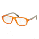Prada PS05GV Progressive Prescription Eyeglasses UFL1O1-55 - Transprent Orange Rubber Frame