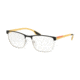 Prada PS50LV Eyeglass Frames DG01O1-53 - Black Rubber/Silver Rubber Frame