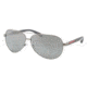 Prada PS51NS Sunglasses 7CQ7W1-6312 - Gunmetal Demi Shiny Frame, Silver Mirror Lenses