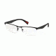 Prada PS52FV Single Vision Prescription Eyeglasses DG01O1-54 - Black Rubber Frame