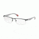 Prada PS52FV Single Vision Prescription Eyeglasses TFZ1O1-52 - Grey Rubber Frame
