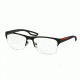 Prada PS55FV Progressive Prescription Eyeglasses DG01O1-56 - Black Rubber Frame