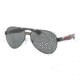 Prada PS55MS Sunglasses 1BO1A1-6013 - Black Demi Shiny Gray