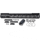 Presma 223/5.56 Super Light M-LOK Free Float Handguard w/Partial Top Rail, 15 in, Black, UMMARA15