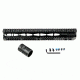 Presma Kangaroo Series AR Style Free Float Handguard Quad Rail Mount, Black, 12 in PRKA031