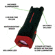 Primos Bloodhunter HD LED Flashlight, CR123, 600 Lumens, Black/Red, 61107